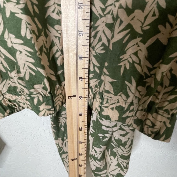 ba&sh Tarmac Long Sleeve Button Up Front Tie Top Womens Size 1 (US4) Green - Picture 7 of 15